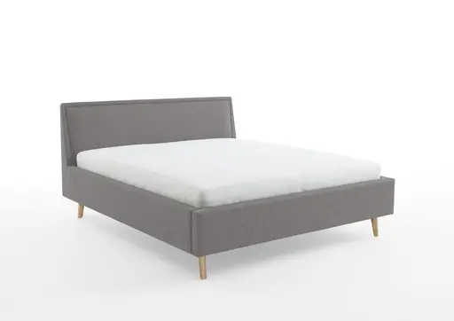 Polsterbett - Liegefläche ca. 180x200 cm, Stoff, Hellgrau