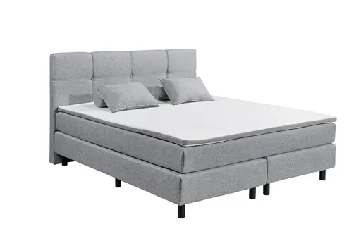 Boxspringbett - Liegefläche ca. 180x200 cm, Stoff, Grau