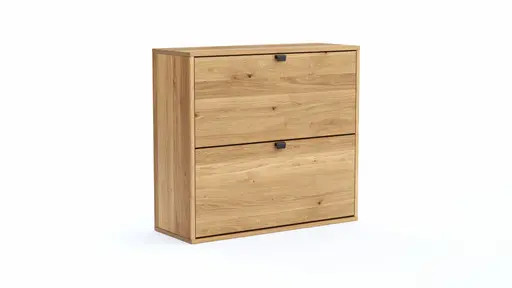 Schuhschrank Williston - Korpus Wildeiche massiv / Front sandgestrahlt