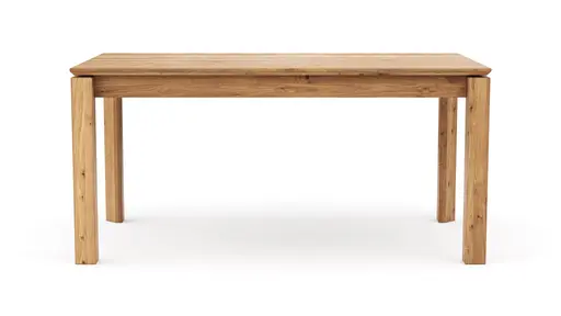 Esstisch Farmingdale - ausziehbar, Platte mit schräger Kante, LB ca. 160x90 cm, Eiche massiv, natur geölt