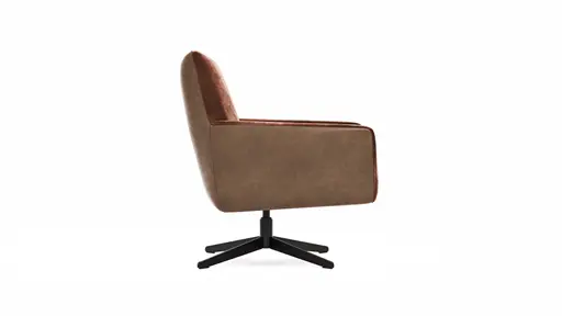 Drehsessel Matina - Größe M, Leder&Stoff, Cognac, Kupfer