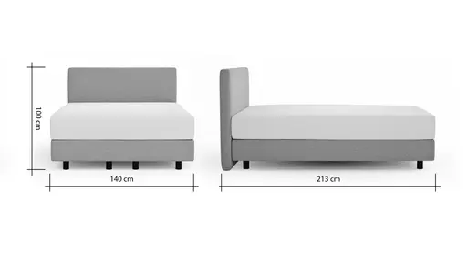 Boxspringbett Valencia - Liegefläche ca. 140x200 cm, Stoff, Hellblau