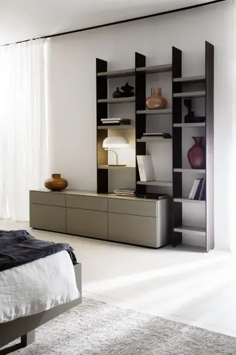 Wohnwand 3900 - Lack matt, hellgrau