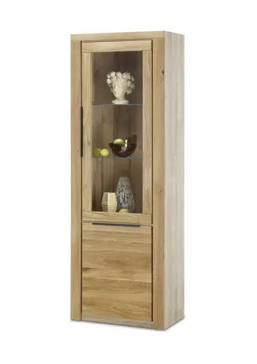 Vitrine - Eiche Dekor, Eiche Massiv, Geölt, Glas