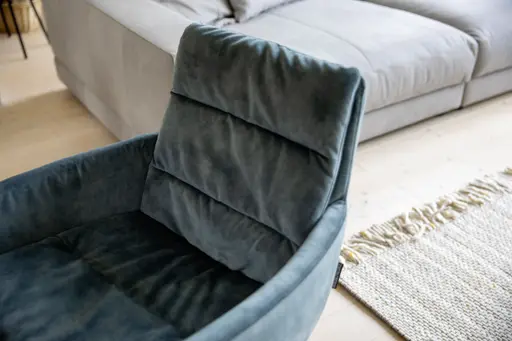 Armlehnstuhl Jukka - Stoff, Jade, Stativ, Schwarz, Drehbar