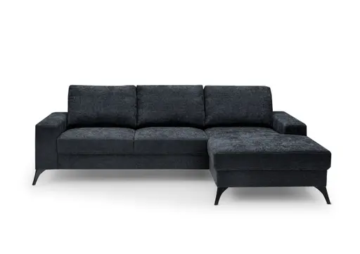 Ecksofa - 2-Sitzer, Ecke rechts, Stoff, Blau