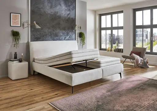 Polsterbett - Liegefläche ca. 180x200 cm, Feincord, Natur