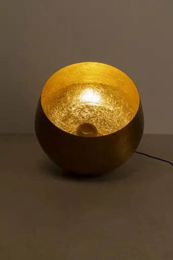 Bodenleuchte- DH ca. 50x50 cm, Stahl, Messing beschichtet, Gold