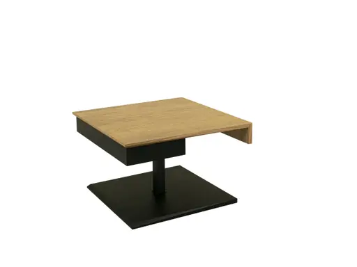 Couchtisch - höhenverstellbar, LBH. ca.70x70x47-65 cm, Wildeiche furniert