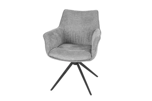 Armlehnstuhl MAIKE - drehbar, Stoff, Hellgrau