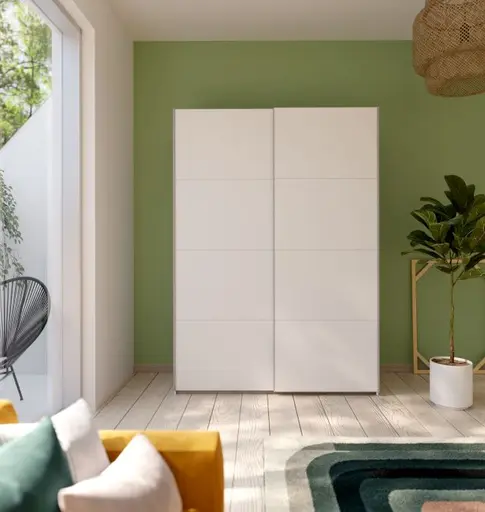 Schwebetürenschrank FREDDY 2- B ca. 150 cm, Weiß