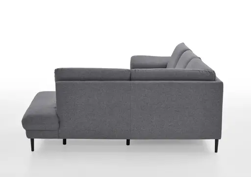 Ecksofa - 3-Sitzer mit Ecke rechts, Stoff, Grau