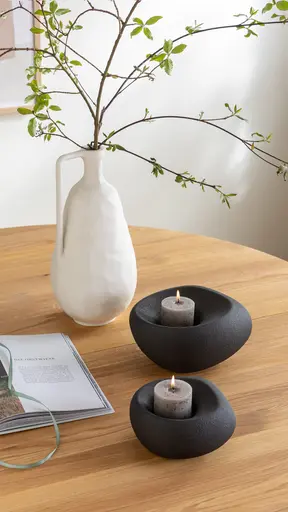 Teelicht - DH ca. 16x9 cm, Schwarz