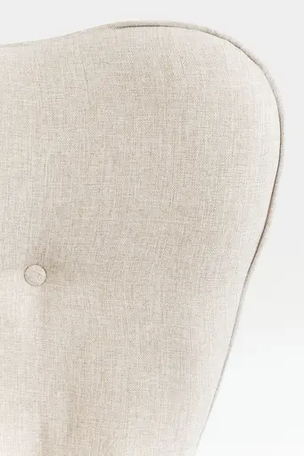 Sessel- Stoff, Beige, Eiche, Massiv