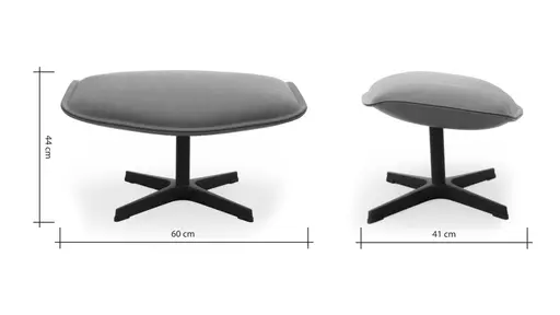 Hocker Helge - Leder, Silber