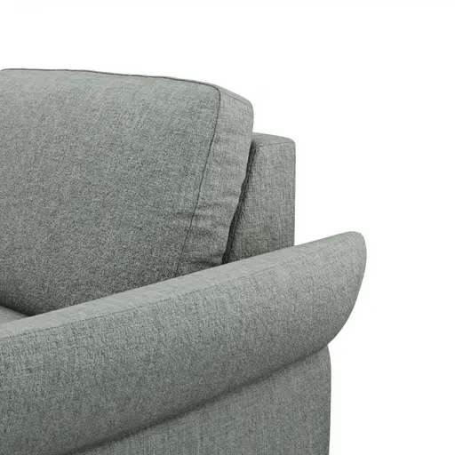 Ecksofa Rockport A - Ecke links mit 2,5-Sitzer rechts, inkl. Sitzauszug (motorisch) und Armlehne klappbar, Stoff, Eisblau