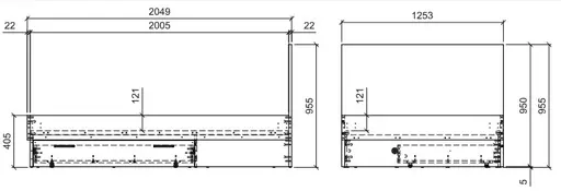Bettgestell- Liegefläche ca. 120x200 cm, Eiche Dekor, Weiß, Graphit