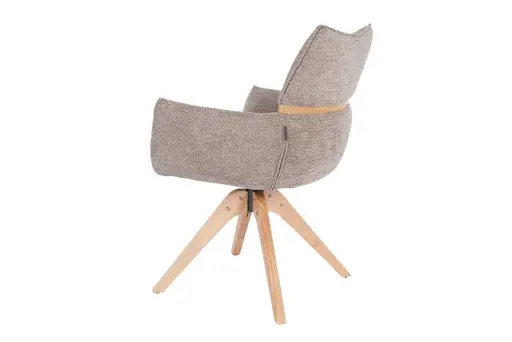 Armlehnstuhl MAROU - drehbar, Stoff, Braun