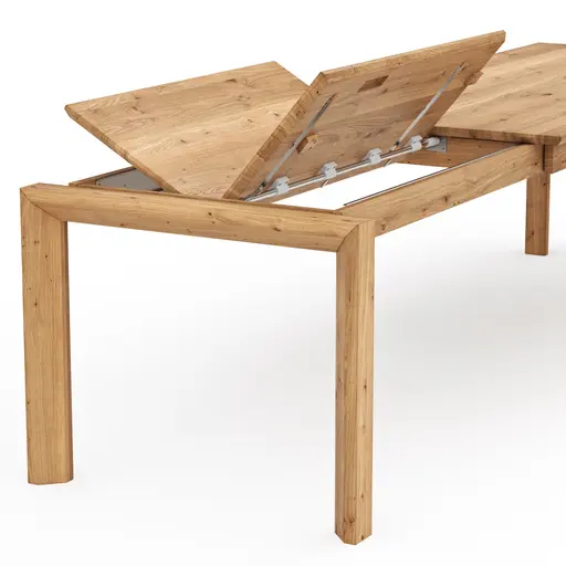 Esstisch Farmingdale - ausziehbar, Platte mit schräger Kante, LB ca. 200x90 cm, Eiche massiv, natur geölt