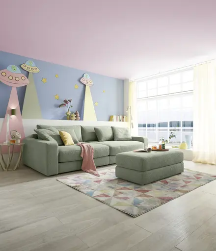 Big Sofa JOVIN - Stoff, Lindgrün