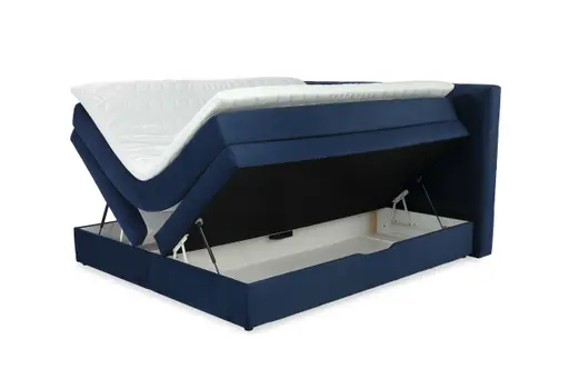 Boxspringbett- Liegefläche ca. 180x200 cm, Stoff, Dunkelblau, Max