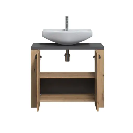 Waschbeckenunterschrank - B ca. 79 cm, Eiche Dekor