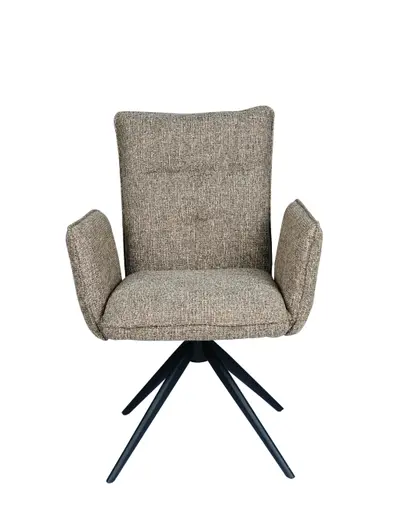 Armlehnstuhl MARCIA - drehbar, Stoff, Braun