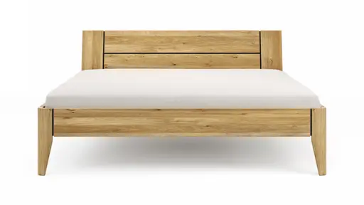 Bettgestell New Jersey - Liegefläche ca. 180x200 cm, Wildeiche massiv, mit Lisenen Anthrazit