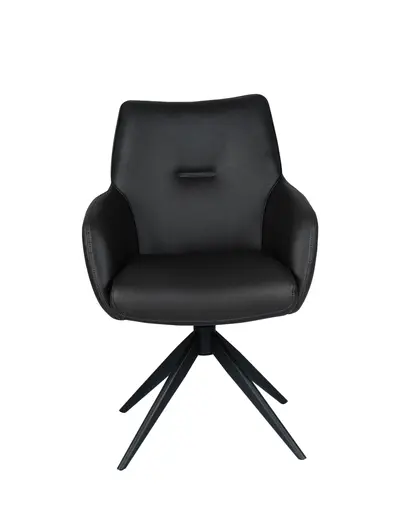 Armlehnstuhl MANON - drehbar, Stoff, Schwarz
