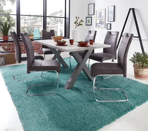 Freischwinger - Kunstleder, Grau