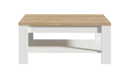 Couchtisch FELLIAN- LB ca. 100x60 cm, Weiß, Eiche Dekor