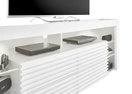 TV-Lowboard - mit Beleuchtung, B ca. 179 cm, Weiß