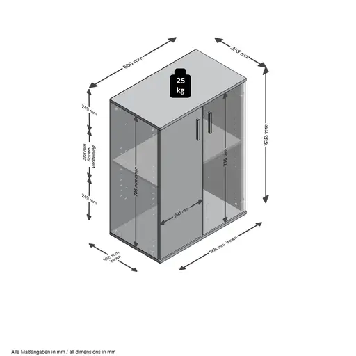 Kommode- Betonoptik, Weiß