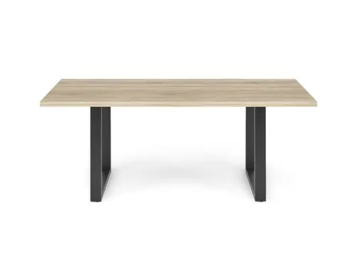 Esstisch - LB ca. 180x90 cm, Eiche sägerau, Schwarz