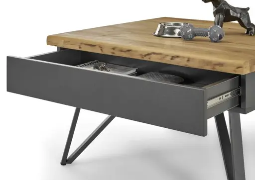 Couchtisch - B/H/T ca. 75x45x75 cm, Wildeiche massiv