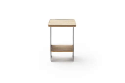 Beistelltisch Olai - LHB ca. 40x45x40 cm, Asteiche massiv, Metall, Schwarz