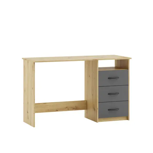 Schreibtisch - LB ca. 123x50 cm, Eiche Dekor, Anthrazit