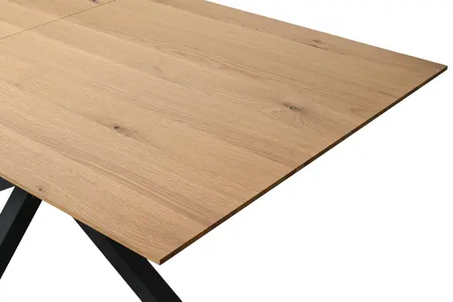 Esstisch MAKAIO - ausziehbar, LB ca. 180x90 cm, Eiche Furnier, Schweizer Kante, Schwarz