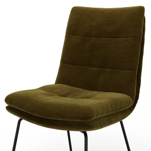 Stuhl Jukka - Kufe, Stoff, Khaki