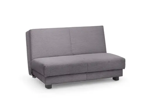 Schlafsofa EASY Optik A - 2-Sitzer ohne Armlehne, 140 cm inkl. Schlaffunktion, Cord, Dunkelgrau