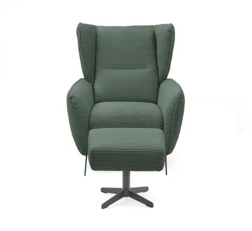 Hocker EILA - Stoff, Graugrün