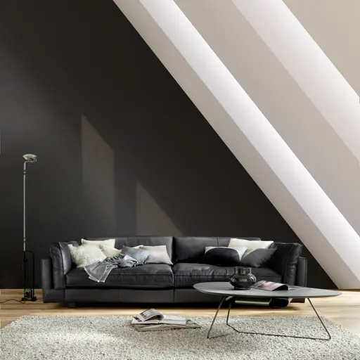 Sofa Aprino 3 - 3,5-Sitzer XXL, Dickleder, Schwarz, Armlehne Kissen