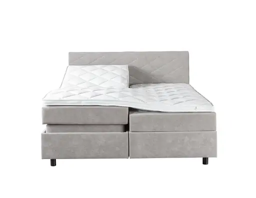 Boxspringbett Premium Line Diamond - Liegefläche ca. 180x200 cm, motorische Funktion, Stoff, Hellgrau