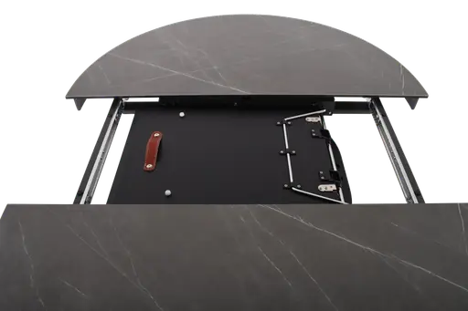 Esstisch MAIJA - ausziehbar, D ca. 120 cm, Keramik, Grau