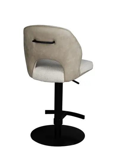 Barhocker MAILE - drehbar, höhenverstellbar, Stoff, Creme