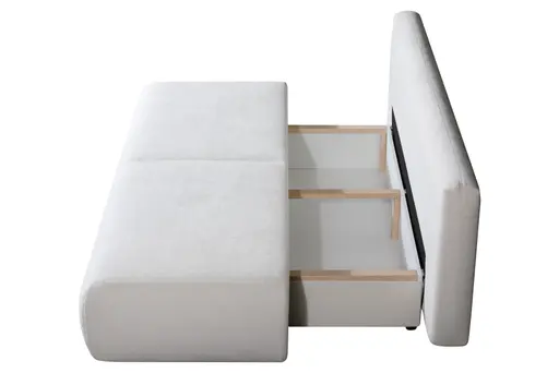 Schlafsofa EM Sintra - Schlaffunktion mit Bettkasten, Stoff, Natur