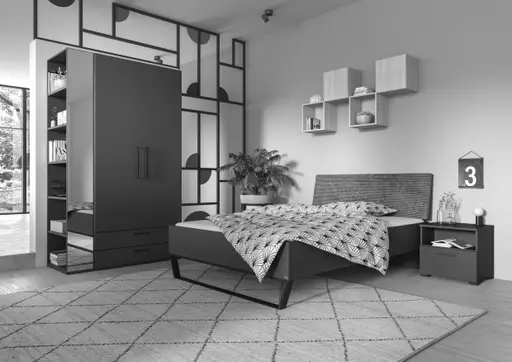 Kleiderschrank - B. ca. 127 cm, Graphit