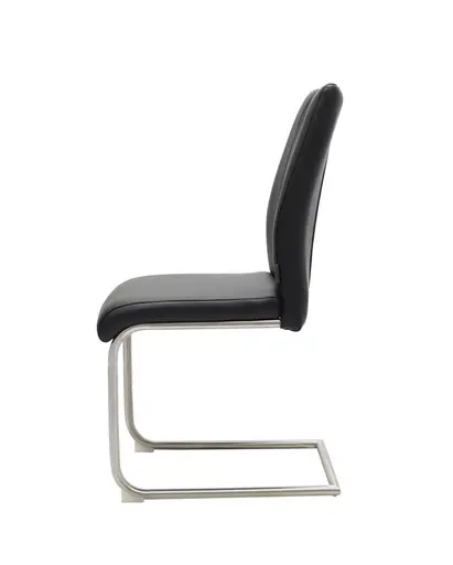 Freischwinger MERVE - Leder, Schwarz