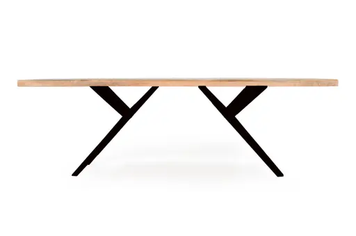 Esstisch - LB ca. 180x90 cm, Mango massiv, Baumkante, Schwarz