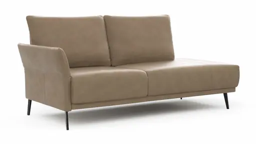 Recamiere Rosario - Ausrichtung links, Leder, Rauchbraun